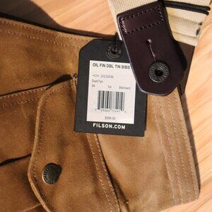 Filson Oil Finish Double Tin Cloth Bibs 34 x 32 (hemmed)